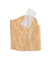 Brown paper with stick tape isolated on transparent background. Png realistic design element.