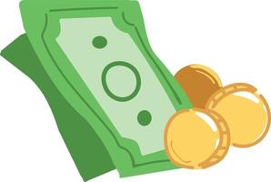 Green Money with Yellow Coins for Icon as well as Printing and your Presentation Material vector