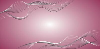 Abstract wave element for design. Digital frequency track equalizer. Curved wavy line, smooth stripe. Pink color. Rich pink color, raspberry color. vector