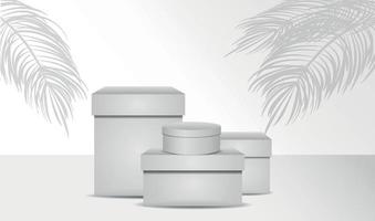 Bosquejo de blanco cartulina cajas conjunto de vacío blanco comida embalaje cajas vector ilustración, caja modelo con sombra para tu diseño y marca