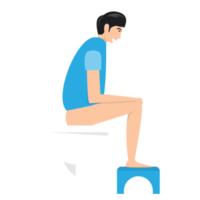 Mann Sitzung auf Toilette Schüssel Design png
