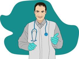 Vector medical icon doctor. Image Doctor with stethoscope. Illustration Medic doctor avatar in a flat style. Vector illustration