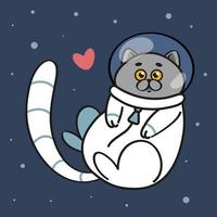 Cat astronaut spaceman in space vector