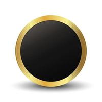 Elegant 3d blank round gold badge icon vector illustration design