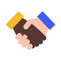 Diverse business handshake illustration. People shaking hands on friendship, agreement and business deal. vector