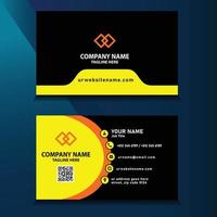 Free Stylish yellow Business Card Design free Vector