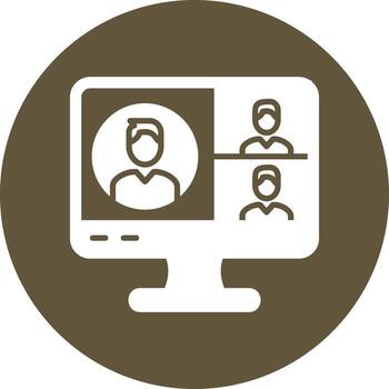 icono de vector de videoconferencia