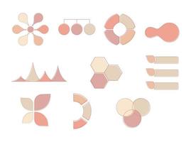 Set of Pastel Diagram and Charts vector