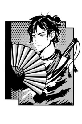 Man in the style of manga and anime.