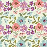 Abstract flowers design on yellow color background seamless pattern. vector