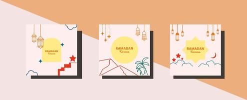 Ramadan social media post with copy space for text vector