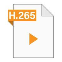 Modern flat design of H.265 file icon for web vector