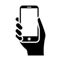 Flat icon mobile phone in hand for app and messenger vector