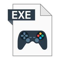 Modern flat design of EXE file icon for web vector