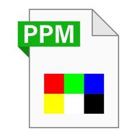 Modern flat design of PPM file icon for web vector