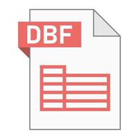 Modern flat design of DBF file icon for web vector