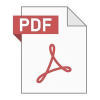 diseño plano moderno del icono de archivo pdf para web vector