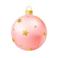 Red Christmas tree ball with gold star vector