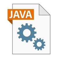 diseño plano moderno del icono de archivo java para web vector