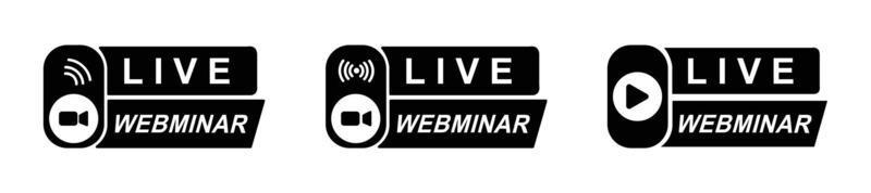 Live Webinar icon, Vector Illustration video Live stream, Video conference, distance broadcast communication, Internet learning media