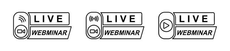 Live Webinar icon, Vector Illustration video Live stream, Video conference, distance broadcast communication, Internet learning media