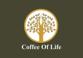 coffee bean with tree logo vector. Coffee of life for cafes vector