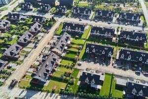 Aerial View of modern residential district in Europe city photo