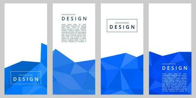 set banner with blue triangle design background vector