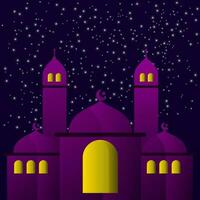 ilustración de mezquita y empieza ramadhan kareem vector