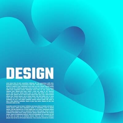 Blue Abstract fluid wave. Modern poster with gradient 3d flow shape.