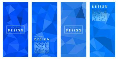 set banner with blue triangle design background vector