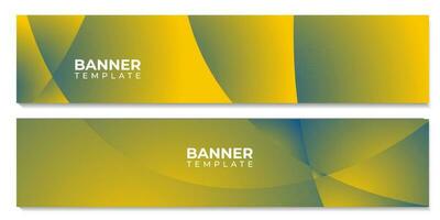 set of banner template with wave colorful vector