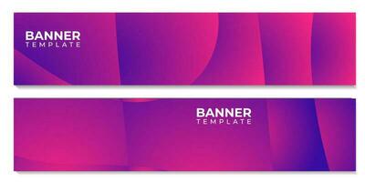 set of banner template with wave colorful vector