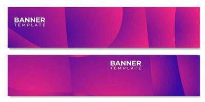 set of banner template with wave colorful vector