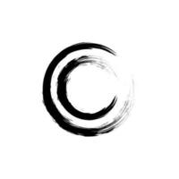 Black enso zen circle on white background. Vector illustration