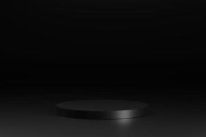 3d rendering of white circle podiums on dark background. photo