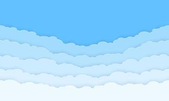 Horizontal seamless clouds. Skyline repeat texture. Paper clouds gradient. Vector illustration