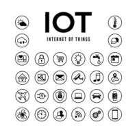 IOT icons set. Internet of things pictogram collection. Smart system remote monitoring and control. Vector illustration isolated on white background