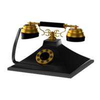 klassisk telefon 3d illustration transparent bakgrund png