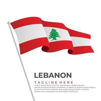 Template vector Lebanon flag modern design