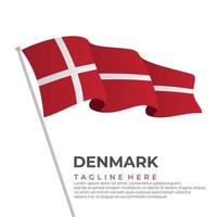 Template vector Denmark flag modern design