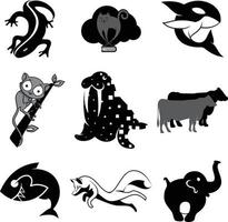 conjunto de animal vector icono símbolo para elemento diseño en el blanco antecedentes