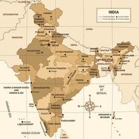 India Country Map With Surrounding Border vector