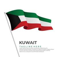 Template vector Kuwait flag modern design