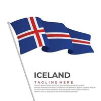 Template vector Iceland flag modern design