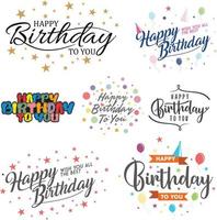 conjunto de letra contento cumpleaños vector para elemento diseño en el blanco antecedentes