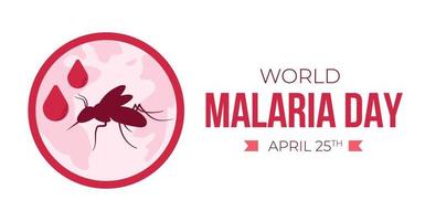 Horizontal banner for world malaria day. Vector background for international day.