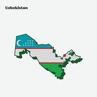 Uzbekistán nación bandera mapa infografía vector