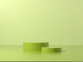 Green podium abstract composition for product presentation eye level 3d render 3d illustration photo