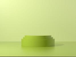 Green podium abstract composition for product presentation eye level 3d render 3d illustration photo